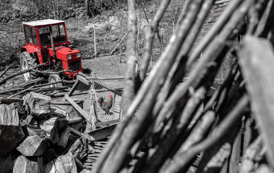 Plants growing on field at construction site