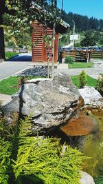 Scenic view of rocks by lake