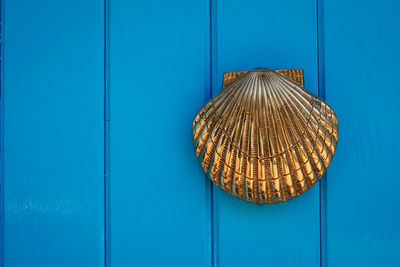 Close-up of blue door