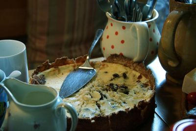 Close-up of cake on table