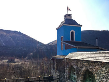 View of bell tower against clear sky