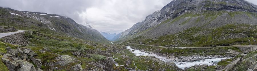 Panoramic view of mountains against sky