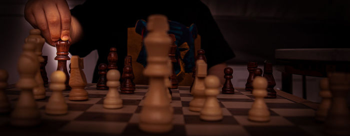 Full frame shot of chess pieces