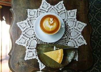 Directly above shot of coffee on table