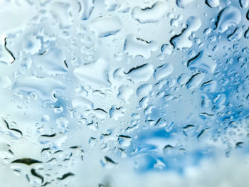 Full frame shot of wet glass