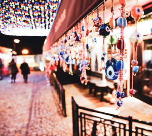 People at market stall