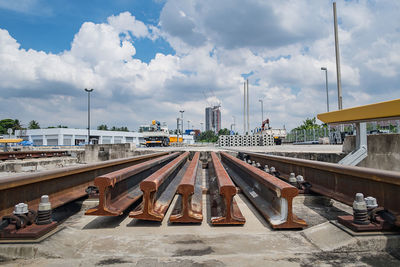 Railway bridge against sky