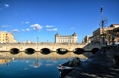 Bridge over canal in city