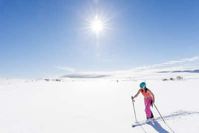 Woman skiing