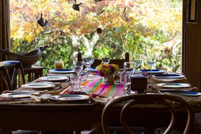 High angle view of food on table