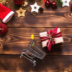 Christmas decorations on table