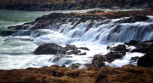 Scenic view of waterfall
