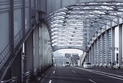 Cars on bridge