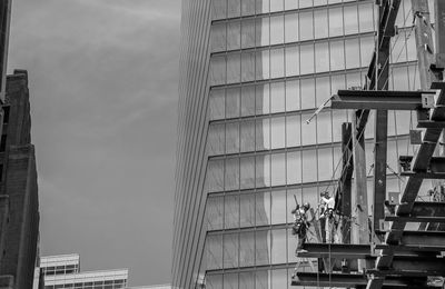 Low angle view of modern building against sky