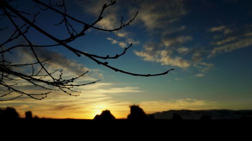 Silhouette landscape at sunset