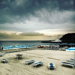 Scenic view of beach against sky