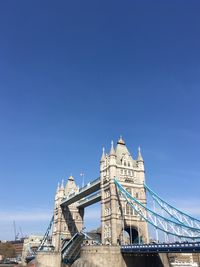 Low angle view of bridge against blue sky london 