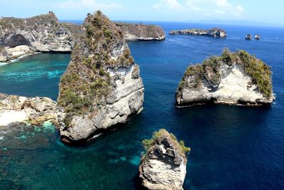 Panoramic view of sea and rocks