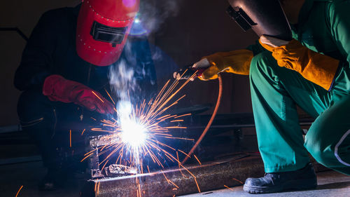 Man working at night