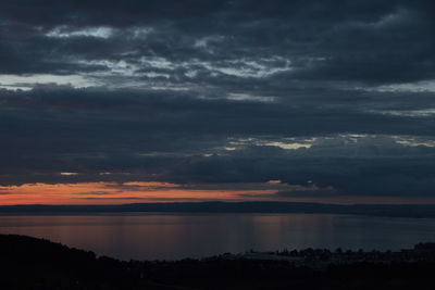 Scenic view of dramatic sky over landscape