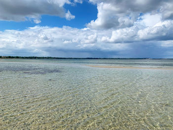 Scenic view of beach against sky