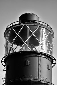 Low angle view of lighthouse against clear sky