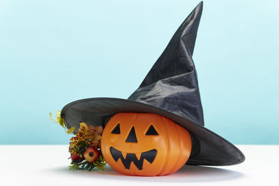 View of pumpkin against gray background