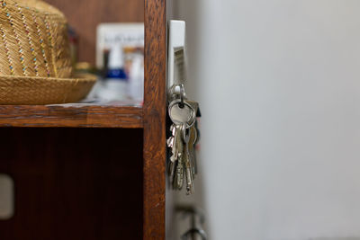 Close-up of wooden door