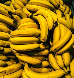 Full frame shot of yellow fruits for sale at market stall