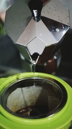 Close-up of water drops on glass