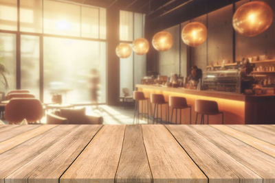 Close-up of empty wooden table