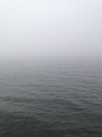 Scenic view of sea during foggy weather