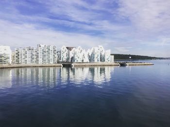 Reflection of buildings in water