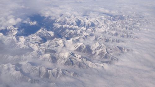 High angle view of dramatic landscape