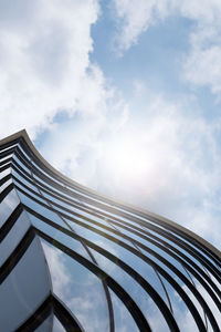 Low angle view of modern building against sky