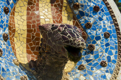 Close-up of birds against blue sky