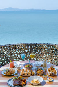 Place setting on beach