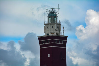 Detail from the 56 meter high angular  west head lighthouse  in ouddorp in the netherlands
