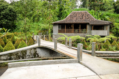 Exterior of building by trees in park