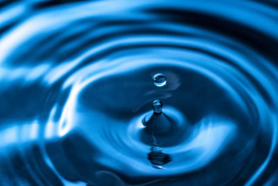 Full frame shot of drop falling in water