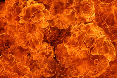 Close-up of red fire against black background