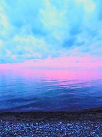 Scenic view of sea against dramatic sky