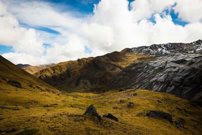 Scenic view of mountains against sky