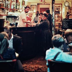 Group of people in restaurant