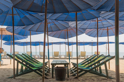 Chairs and tables on beach