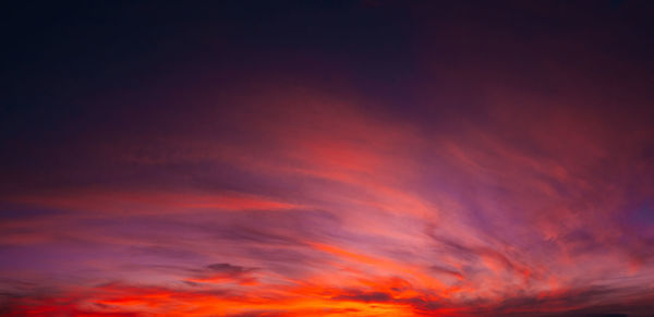 Low angle view of sky during sunset