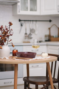 Empty chairs and table at home