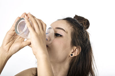 Portrait of a woman drinking glass