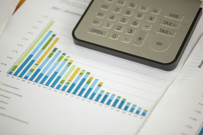 High angle view of text on paper