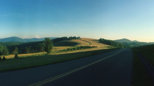 Scenic view of landscape against clear sky